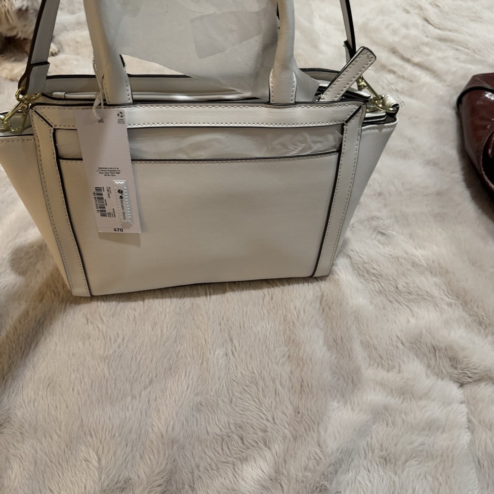 NWT Liz Claiborne Purse Tote Bag Mini‎ Tuxedo Cream Over the Shoulder Purse - Picture 3 of 6